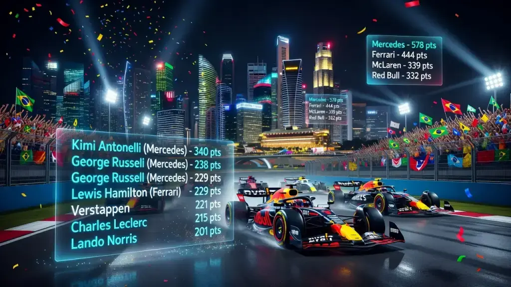Verstappen Vence em Singapura, mas Antonelli Segue na Liderança
